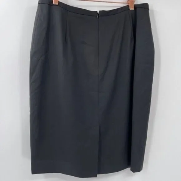 Brooks brothers black wool pencil skirt 12 BoxM - Picture 2 of 3